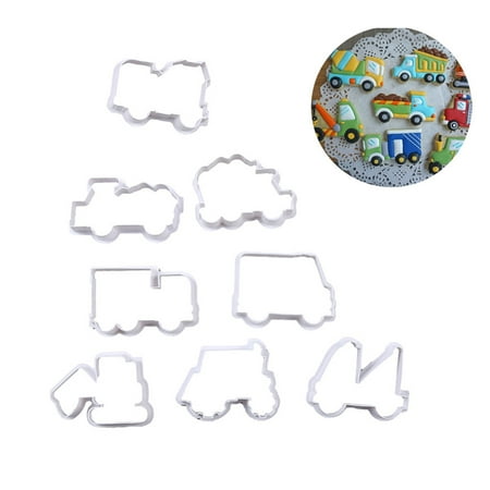

GuaLeg Cake Of Sets Car Modeling Plunger Cake Soft Baking 8 Cartoon Cake Mould