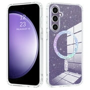 BENTOBEN Samsung S23 FE Case Compatible with MagSafe, 6.4" Bling Clear Glitter Sparkly Slim Soft Tpu Bumper Shockproof Protective Cute Case for Samsung S23 FE 6.4 inch