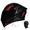 Black & Red, variant on DOCRELD DOT Bluetooth Modular Motorcycle Helmet,black/Transparent lens Motorcycle Helmet,Dual Visor Full Face Flip up Integrated Motorcycle Helmets,Built-in Dual Speaker Microphone,Adults Men Women