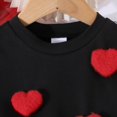 thumbnail image 4 of SUXIAN Valentines Day Baby Girls Comfortable and Cute Red Black T Shirt Red Pleated Skirt Set Festive Clothing Set Black 5Y, 4 of 6