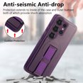 thumbnail image 5 of for Samsung Galaxy S25 Ultra Magnetic Phone Case with Wristband, Magnetic Case [Support Wireless Charging] PU Leather Hard PC Slim Shockproof Protective Cover for Samsung Galaxy S25 Ultra, Purple, 5 of 5