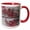 Red/White, variant on 3drose, Image of Two Grunge Rough Wooden Planks, Three Knots, Old Red Paint, 11oz Two-tone Black Mug