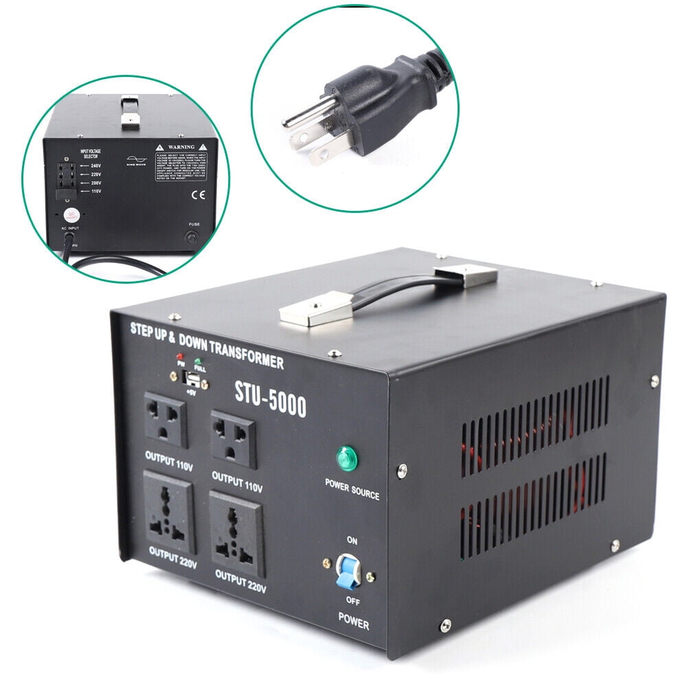 Denest 5000 Watts Voltage Transformer Step up And down 110 to/from 220 V Power Converter +USB