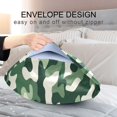 thumbnail image 4 of Yayeee Pillowcase King Size Set of 2 Satin Wrinkle Resistant Envelope Pillow Case, Light Green Camouflage Design, 4 of 8