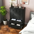 thumbnail image 4 of Relefree Modern 6 Drawer Dresser, Tall Storage Cabinet Chest of Drawers for Bedroom Living Room Hallway, Black, 4 of 6