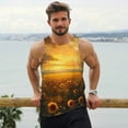 thumbnail image 6 of Uemuo Sunflower Sunset Rainfall Pattern Men's Muscle Shirts Sleeveless Dry Fit Gym Workout Tank Top Lightweight Sports Tank Top Beach Tank Top, Loose-fit Sleeveless Shirt-X-Large, 6 of 7