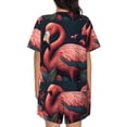 thumbnail image 3 of Lsque Colorful Floral Flamingo Women's Short-Sleeved Pajama Set - 2 Piece Soft and Lightweight Sleepwear Set-3X-Large, 3 of 9