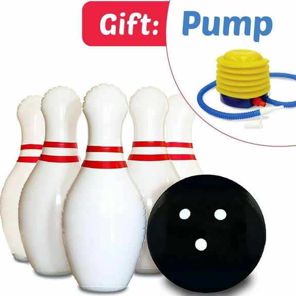 Giant Inflatable Bowling Ball set pins Bowler   PUMP -Great On Lawn And Yard, Indoor And Outdoor Game For Kids And Adults