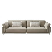 American Eagle Furniture 2-Piece Modern Genuine Leather in Sofa Light Gray