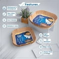 thumbnail image 2 of disposable air fryer liners 8 inches - 100 pcs square shaped, oil & water resistant parchment paper liners, suitable for air fryer, microwave, non-stick basket and pans (fit for 5-8 qt), 2 of 6