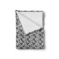 thumbnail image 2 of Abstract Soft Flannel Fleece Blanket, Monochrome Style Illustration of Curls Motif Repeated Motifs Vertical, Cozy Plush for Indoor and Outdoor Use, 70" x 90", Charcoal Grey and White, by Ambesonne, 2 of 5