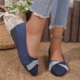 thumbnail image 7 of DIVVce Wedges Heels For Women Round Toe Slip On With Rhinestone Bow Accent Footwear For Casual And Dressy Daily Occasions, 7 of 7