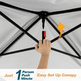 thumbnail image 6 of HOTEEL 11' x 11' Pop-Up Gazebo with 4 Mosquito Nets, Outdoor Canopy Tent with Double Roof Top and 121 Square Ft of Shade for Patio, Garden, Camping Shelter, Brown, 6 of 13