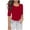 Red, variant on Staron Women Basic Round Neck 3/4 Sleeve Solid Casual Comfy Slim Tops Tshirt Soft Summer Fashion Top, Black XXL