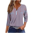 thumbnail image 2 of Fiudx Camisas para Mujer Blusa de Manga 3/4 Corta Estampada a La Moda para Mujer, Blusa Informal con Cuello Redondo, 2 of 5