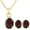 Maroon, variant on Blue Oval Cubic Zirconia Mangalsutra Pendant Necklace and Earrings Jewelry Set for Women Brides Bridesmaids