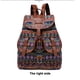 thumbnail image 4 of Mochila vintage de lona con estampado floral - cierre ajustable con cordón, 30x40cm, múltiples bolsillos para viajes y uso diario, 4 of 6