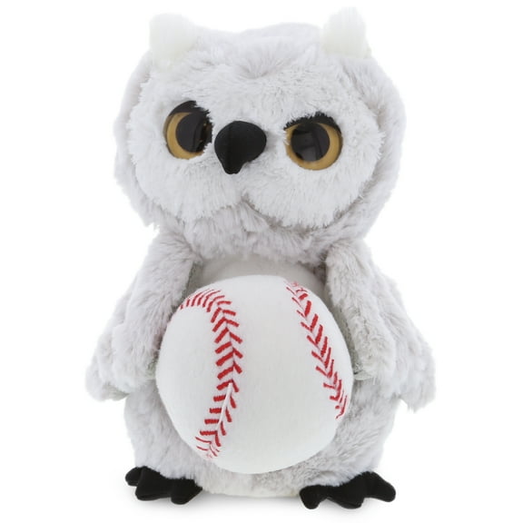 DolliBu Owl Stuffed Animal with Baseball Plush - Soft Huggable Owl, Adorable Playtime Owl Plush Toy, Cute Wildlife Bird Gift, Baseball Plush Doll Animal Toy for Kids and Adults - 8.5 Inches