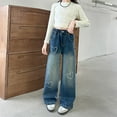thumbnail image 5 of JLMSPLWG Girls Baggy Jeans Kids Trendy Elastic Waisted Wide Leg Denim Pants Soft Cute Y2k Trousers for Teens Distressed Hip Hop Jeans Girls Clothes, 5 of 9