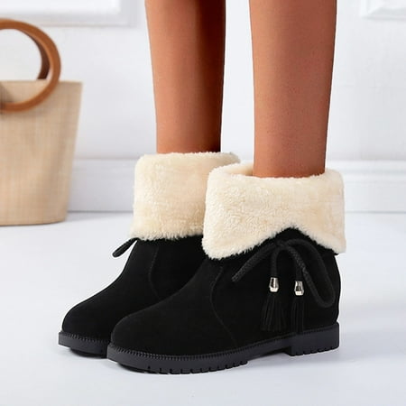 

Alueeu Women s Ankle Boots Fashion Women s Shoes Thicksoled Winter Snow Boots Winter Ankle Short Boots