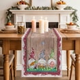 thumbnail image 2 of Table Runner 72 Inches Long for Kitchen Dining, Gnomes Easter Dresser Scarf Farmhouse, Dining Table Decorations for Wedding/Parties, Eggs Tulips Spring Floral Retro Art Wooden 14 x 72 In, 2 of 8