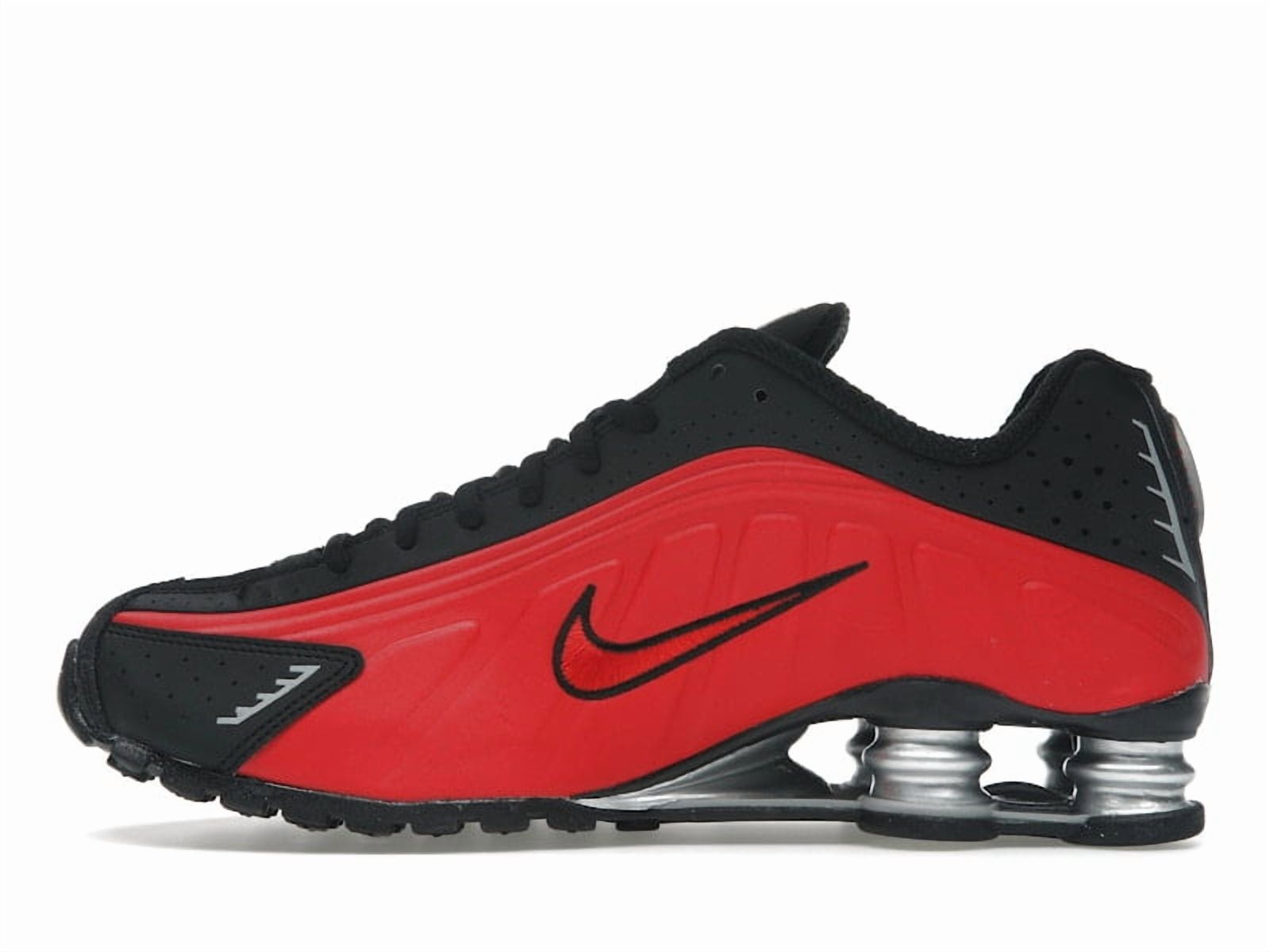Nike Men's Shox R4 University Red Black Metallic Silver Shoes