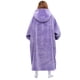 thumbnail image 4 of Manta con capucha extendida de franela de doble cara para parejas, manta para TV, ropa cómoda para el hogar multicolor, 4 of 6