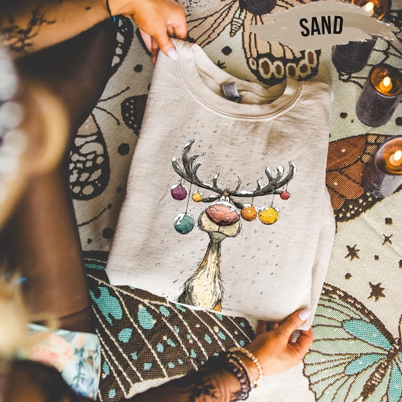 Reindeer Sweatshirt – Ornament Design All Size S-5Xl