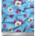 thumbnail image 1 of Soimoi Japan Crepe Satin Fabric Leaves,Succulent & Anemone Flower Fabric Prints By Yard 42 Inch Wide, 1 of 1
