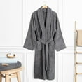 thumbnail image 3 of 100% Cotton Turkish Bathrobes, Soft Absorbent Lightweight Men Robes, 3X-Large, Gray, 3 of 9