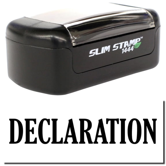 Slim Pre-Inked Declaration Stamp, Slim 1444, Ultra Slim Design, Impression Size 1/2" by 1-3/4", Up to 25,000 Impressions - Black Ink