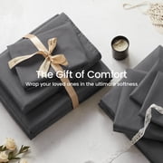 Sasttie Queen Size Sheets Set Brushed Microfiber, 4 Piece Sheet Set Upto 16 Inches Deep Pocket Bedding Sheets & Pillowcases - Grey