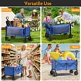 thumbnail image 4 of Vecukty Collapsible Folding Wagon,Portable Utility Wagon Cart for Outdoor Camping, Shopping, Sports, Grocery, Kids, Blue, 4 of 9