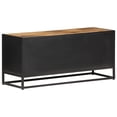 thumbnail image 3 of vidaXL TV Stand 35.4"x11.8"x15.7" Rough Mango Wood and Natural Cane, 3 of 9