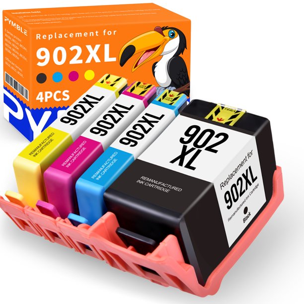 PYMBLE 902XL Ink Cartridges Replacement for HP 902XL 902 XL, 4PK(Black