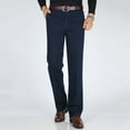 thumbnail image 4 of Fauean Slim Fit Jeans for Men High Waisted Pants Stretch Denim Trousers Trendy Work Pants Dark Blue Size 38, 4 of 5