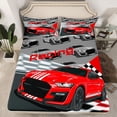thumbnail image 2 of jejeloiu Red Cool Car Twin Sheet Sets,Extreme Sport Lover Bedding For Racing Gamer 3 Pieces, 2 of 7