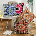 thumbnail image 5 of Home Decor Throw Pillow Covers Set of 4 Mandala Decorative Pillow Cases 18 x 18 Inch Colorful Geometric Outdoor Boho Cushion Cover for Sofa Couch Car Office, 5 of 6
