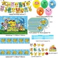 thumbnail image 2 of Pikachu Birthday Party Supplies, Including Happy Birthday Party Backdrop, Plates, Cupcake Toppers, Tablecloths, for Girl Boy Pikachu Theme Baby Shower Birthday Party Decorations, 2 of 4