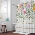 thumbnail image 6 of Pink Yellow Daisy Shower Curtain for Bathroom Decor, Floral Wildflowers Waterproof Fabric Shower Curtain, 72"x78" Set with 12 Hooks, 6 of 9