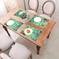 thumbnail image 6 of YFYANG Washable Heat-Resistant Placemats, 70% PVC/30% Polyester, Green Vintage Flowers Kitchen Table Mat, 12" x 18" 6 Pcs, 6 of 6