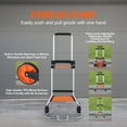 thumbnail image 3 of Folding Hand Truck, 275 lbs Load Capacity, Aluminum Portable Cart, Convertible Hand Truck and Dolly with Telescoping Handle and PP+TPR Wheels, Ultra Lightweight Super Strong for Moving Warehouse, 3 of 7