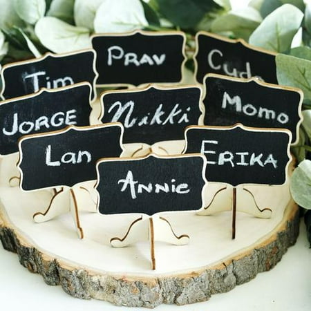 Purchase Chalkboard Efavormart 10 Pack | Mini Wooden Chalkboard Table Displays Message Board Signs With Removable Stands ()