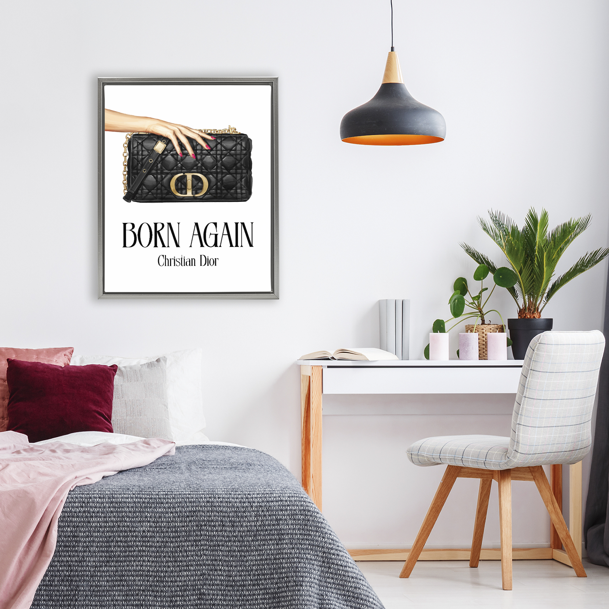 Stupell Industries Born Again Christian Luxury Gray Framed Floater Canvas Wall Art, design by Ziwei Li