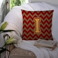 thumbnail image 3 of Carolines Treasures CJ1048-IPW1414 Letter I Chevron Garnet & Gold Fabric Decorative Pillow, 3 of 4