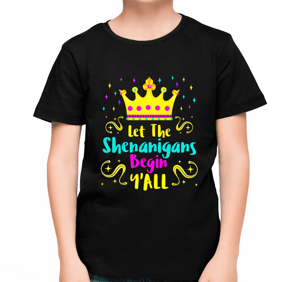 Kids Mardi Gras Shirts for Boys Cute Let The Shenanigans Begin Yall Mardi Gras Outfit for Boys New Orleans
