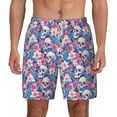 thumbnail image 3 of Uemuo white flower Skull blue Pattern Mens Swim Trunks Quick Dry Board Shorts with Mesh Lining, Stretch Beach Shorts Quick Dry No-Chafing Board Shorts-3X-Large, 3 of 9