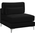 thumbnail image 2 of Meridian Furniture Julia Black Velvet Modular Armless Chair, 2 of 7