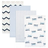 Luvable Friends Baby Boy Cotton Flannel Receiving Blankets, Train 4-Pack, One Size