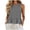 Gray, variant on Women Sleeveless Gingham Plaid V Neck Peplum Loose Fit Summer Top